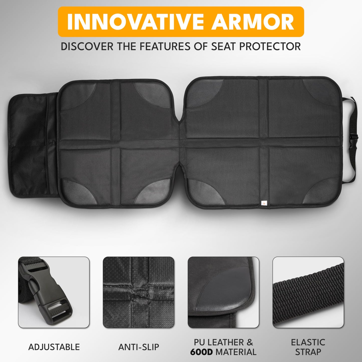 Child Car Seat Protector (2 Pack) 600D Waterproof & Non-Slip | EcoNour