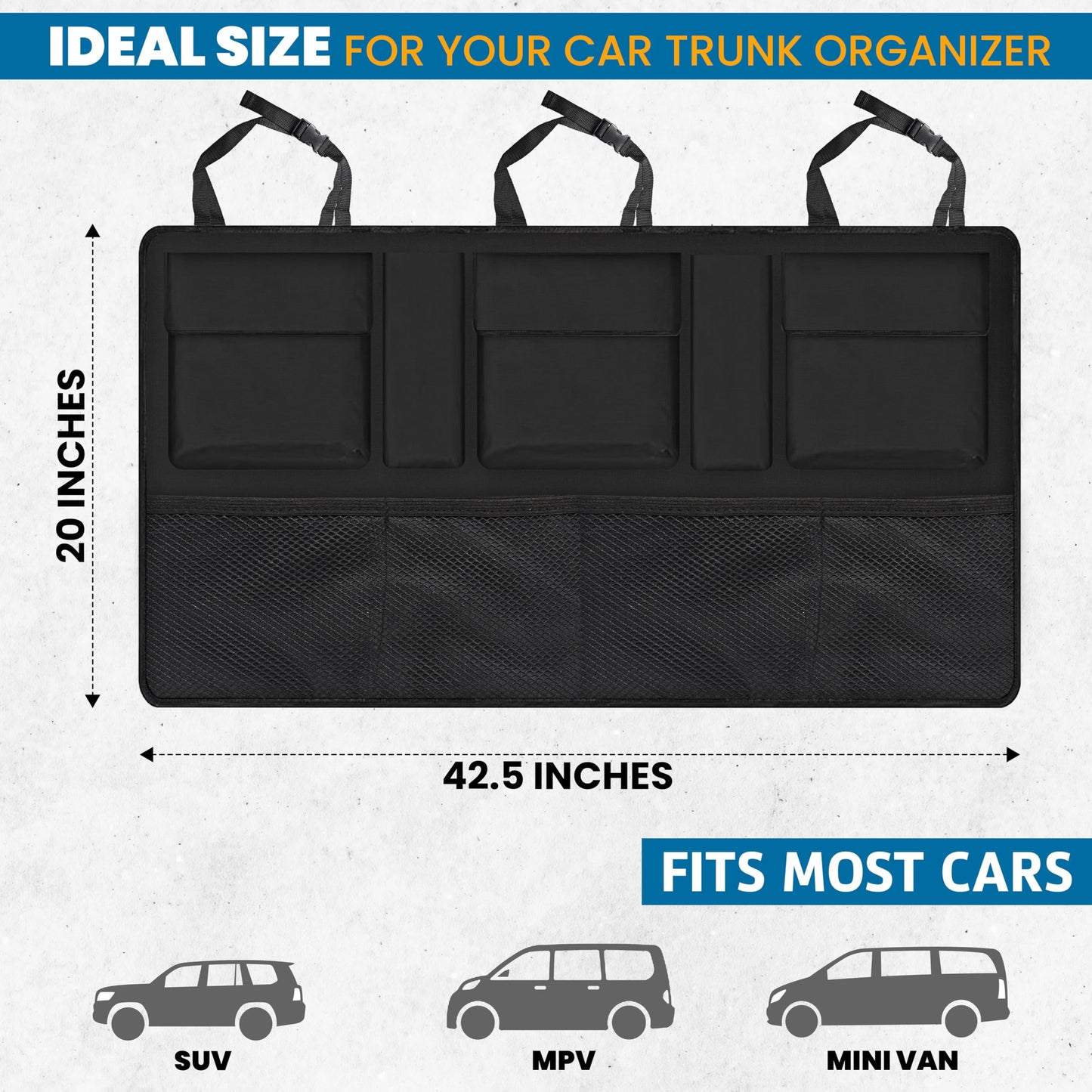 Backseat Trunk Organizer (42"x20") | EcoNour Car Storage