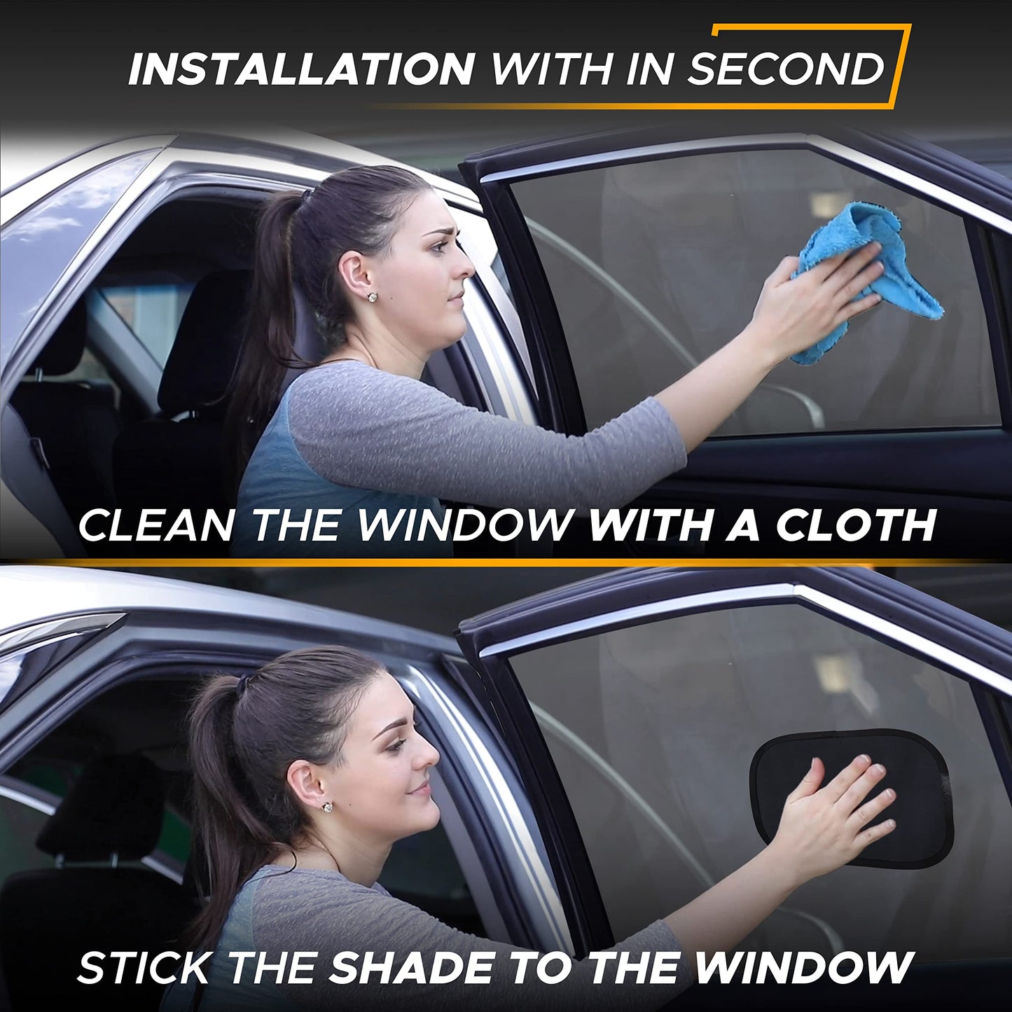 Miniature Static Cling Window Shade for Car (2 Pack) | EcoNour