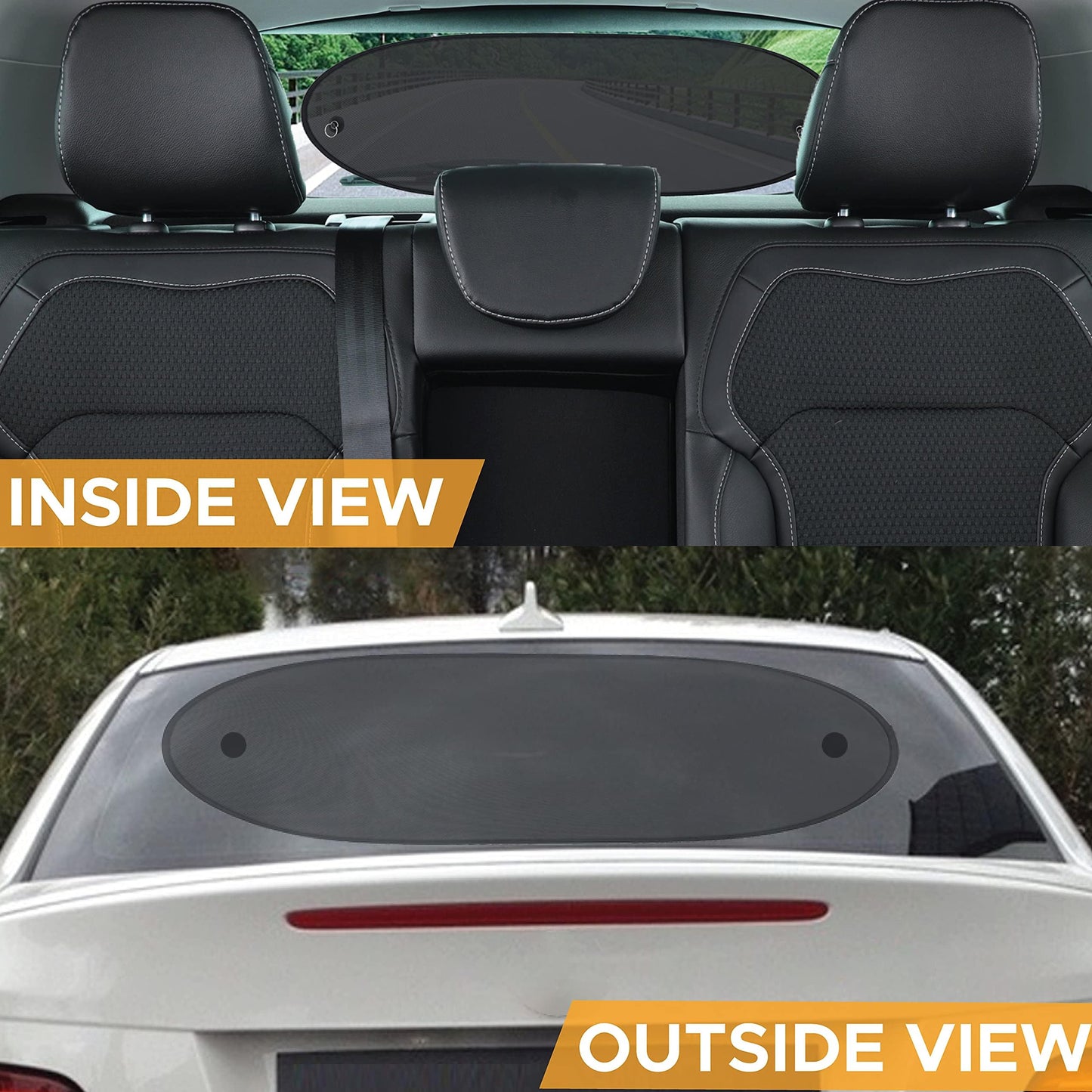 Back Window Sun Shade for Car (39"x19") Medium | EcoNour