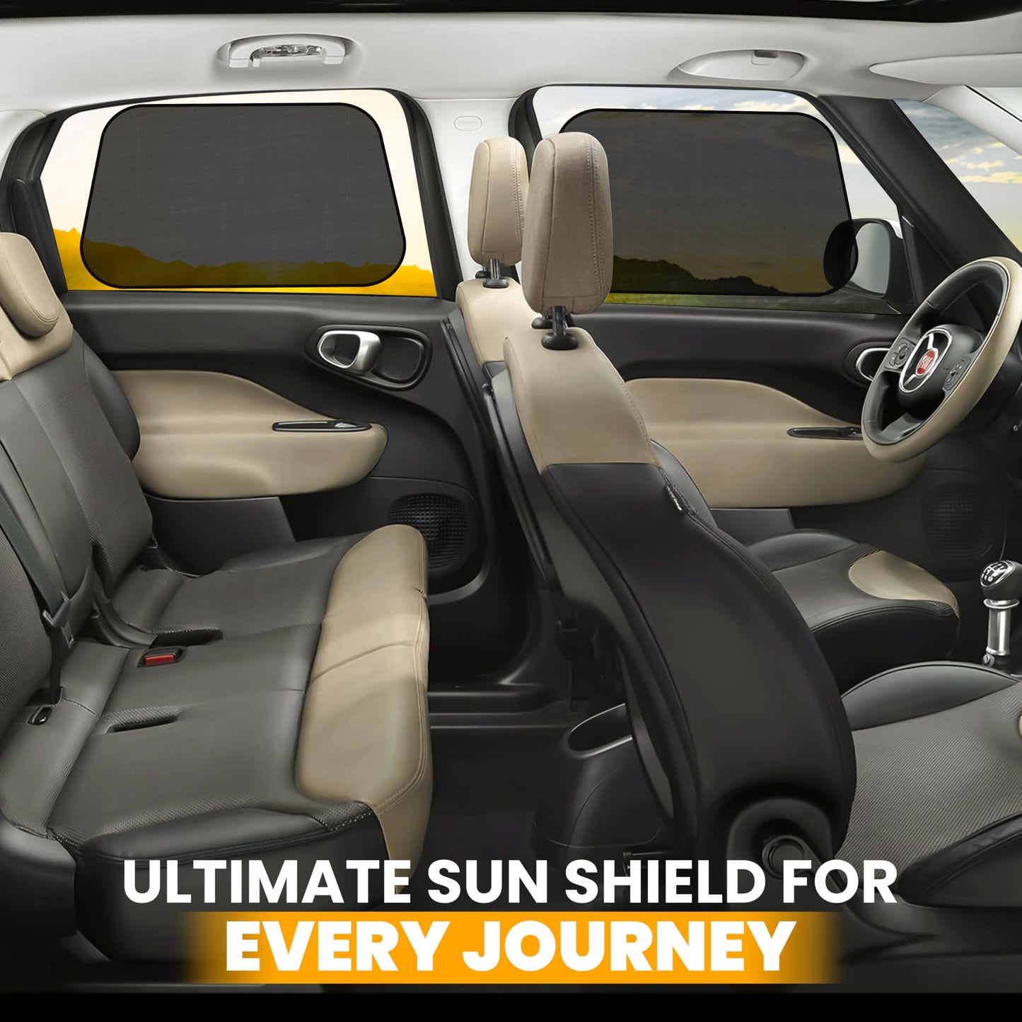 Car Side Window Shades for Baby (4 Pack) XL (26"x16") | EcoNour