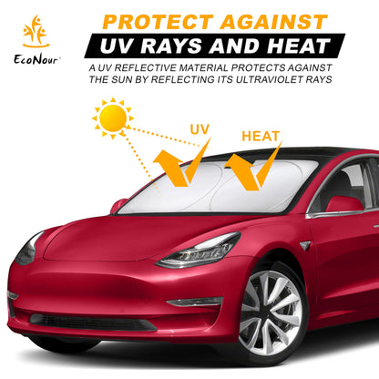 Tesla Windshield Sun Shade for Model 3/Y | EcoNour Foldable Sunshade