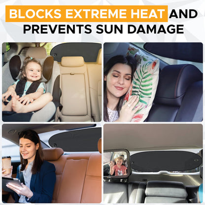 Back Window Sun Shade for Car (39"x19") Medium | EcoNour