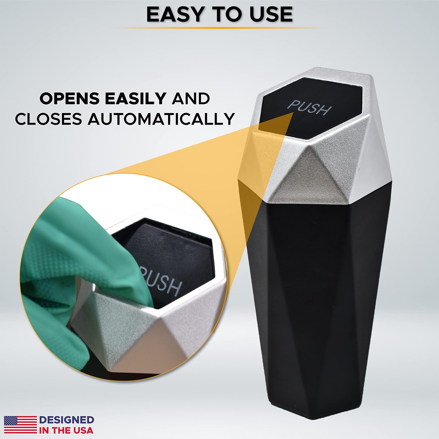 Mini Trash Can (2 Pack) Leakproof | EcoNour Small Car Trash Bin