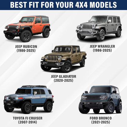 Jeep Windshield Sunshade X-Small (60"x21") | EcoNour UV Protection