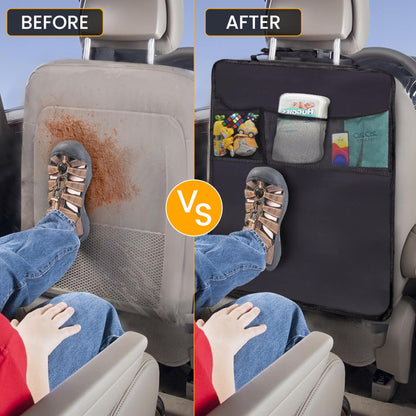Back Seat Protector 2-Pack for Kids Feet with Organizer | EcoNour
