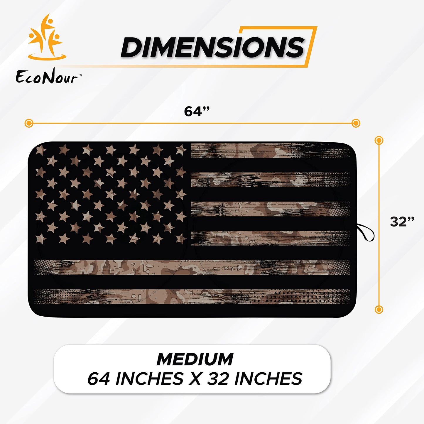 Camouflage American Flag Windshield Sun Shade (64"x33") | EcoNour