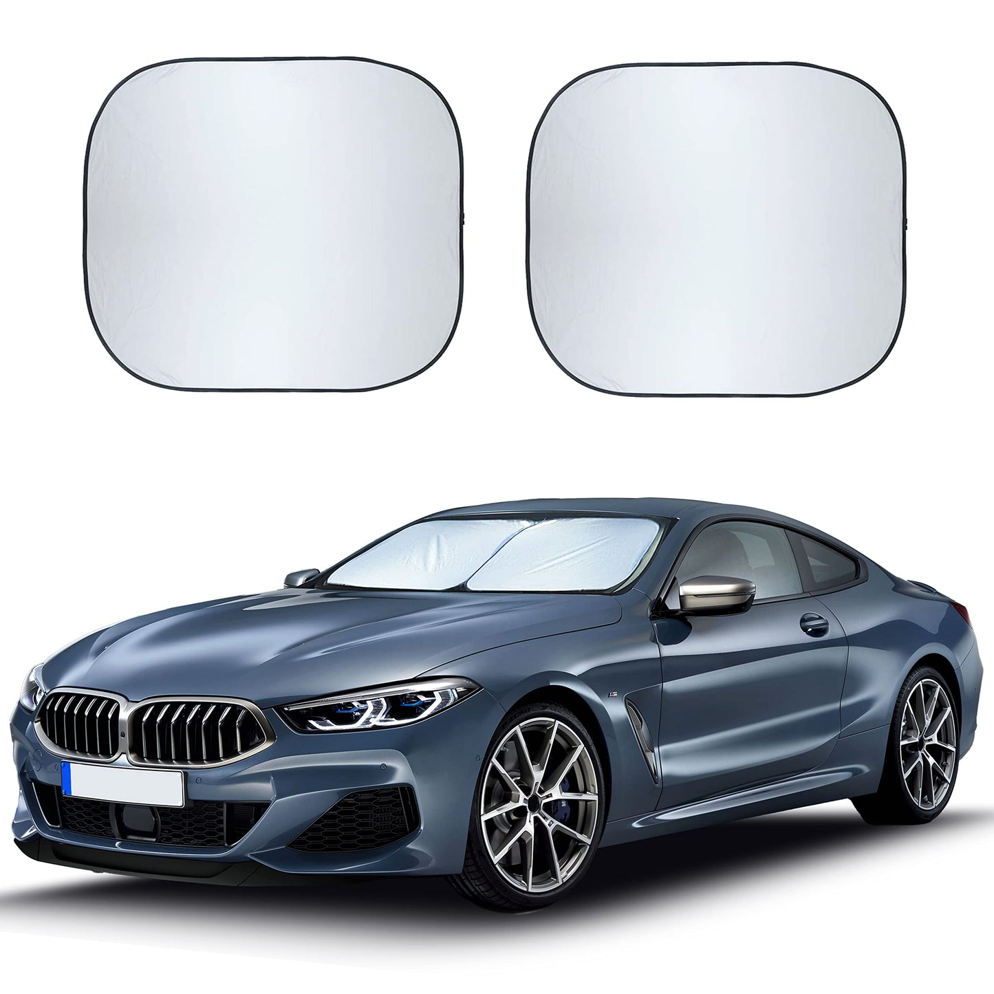 2-Piece Car Windshield Sunshade (Small) 23.5"x29" | EcoNour 240T Shade