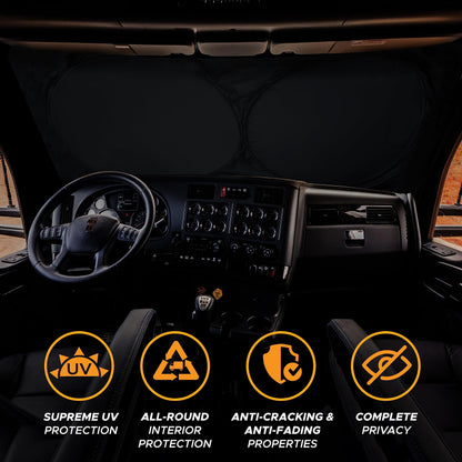 Semi-Truck Windshield Sun Shade (2 Ring) | EcoNour UV Protection