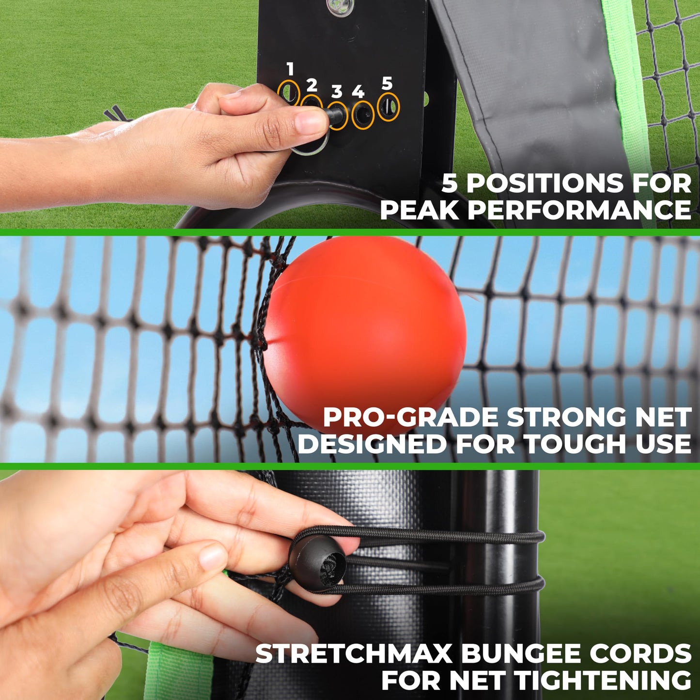 Multi-Sport Rebounder Net 4x7 ft | Adjustable 5 Angles | EcoNour