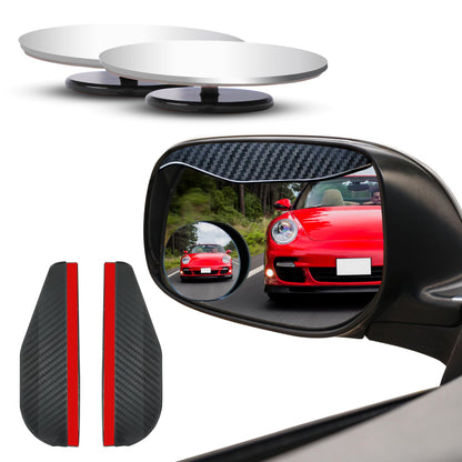 Car Blind Spot Mirrors (2 Pack) with Rain Visor | EcoNour 2" Round HD