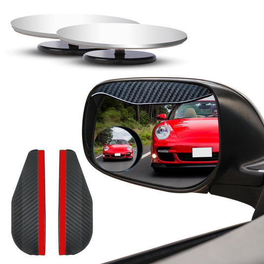 Car Blind Spot Mirrors (2 Pack) with Rain Visor | EcoNour 2" Round HD