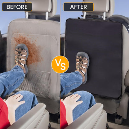 Large Back Seat Protector 2-Pack for Kids Feet (Grey) | EcoNour