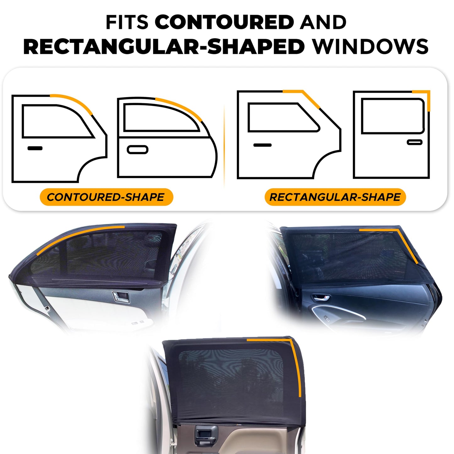 Car Side Window Sun Shade XL (40"x24") | EcoNour Window Screen 2-Pack