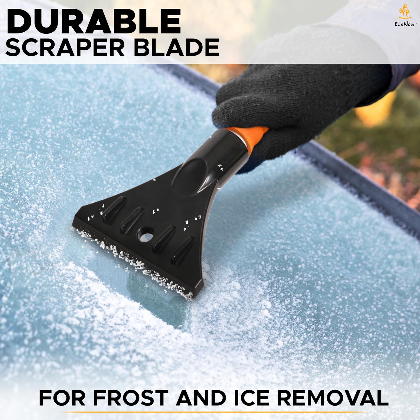 Snow Brush & Ice Scraper 17" for Car Windshield | EcoNour Snow Brush