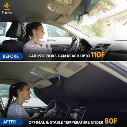 Truck Windshield Sun Shade & Sun Block X-Large (69"x35") | EcoNour
