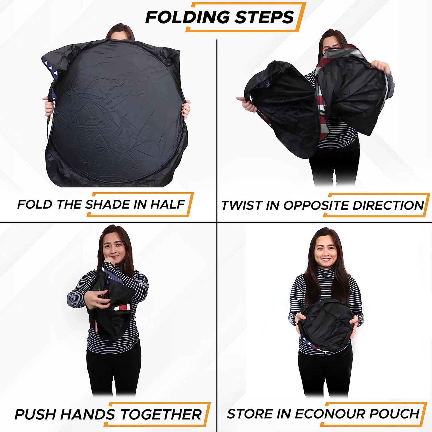 American Flag Windshield Sun Shade (64"x34") | EcoNour