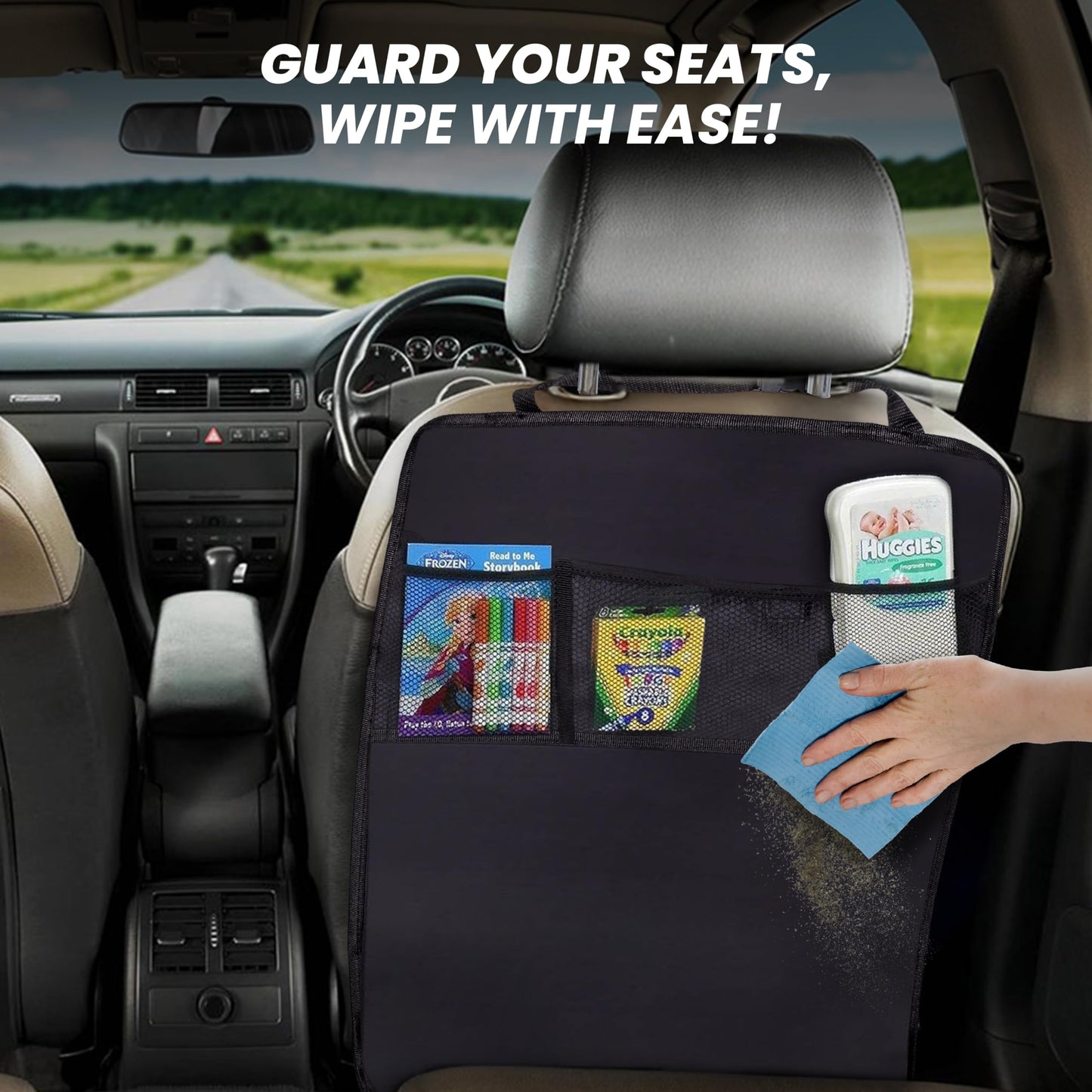 Back Seat Protector 2-Pack for Kids Feet with Organizer | EcoNour