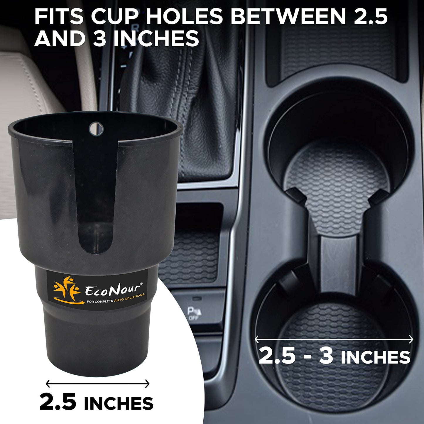 Car Cup Holder Expander | EcoNour Detachable Large Cup Extender