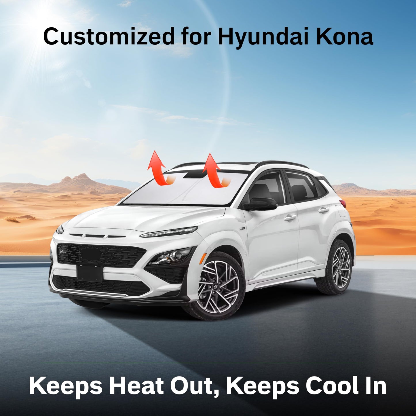 Hyundai Kona Windshield Sunshade (2018–2025) | EcoNour UV Blocker