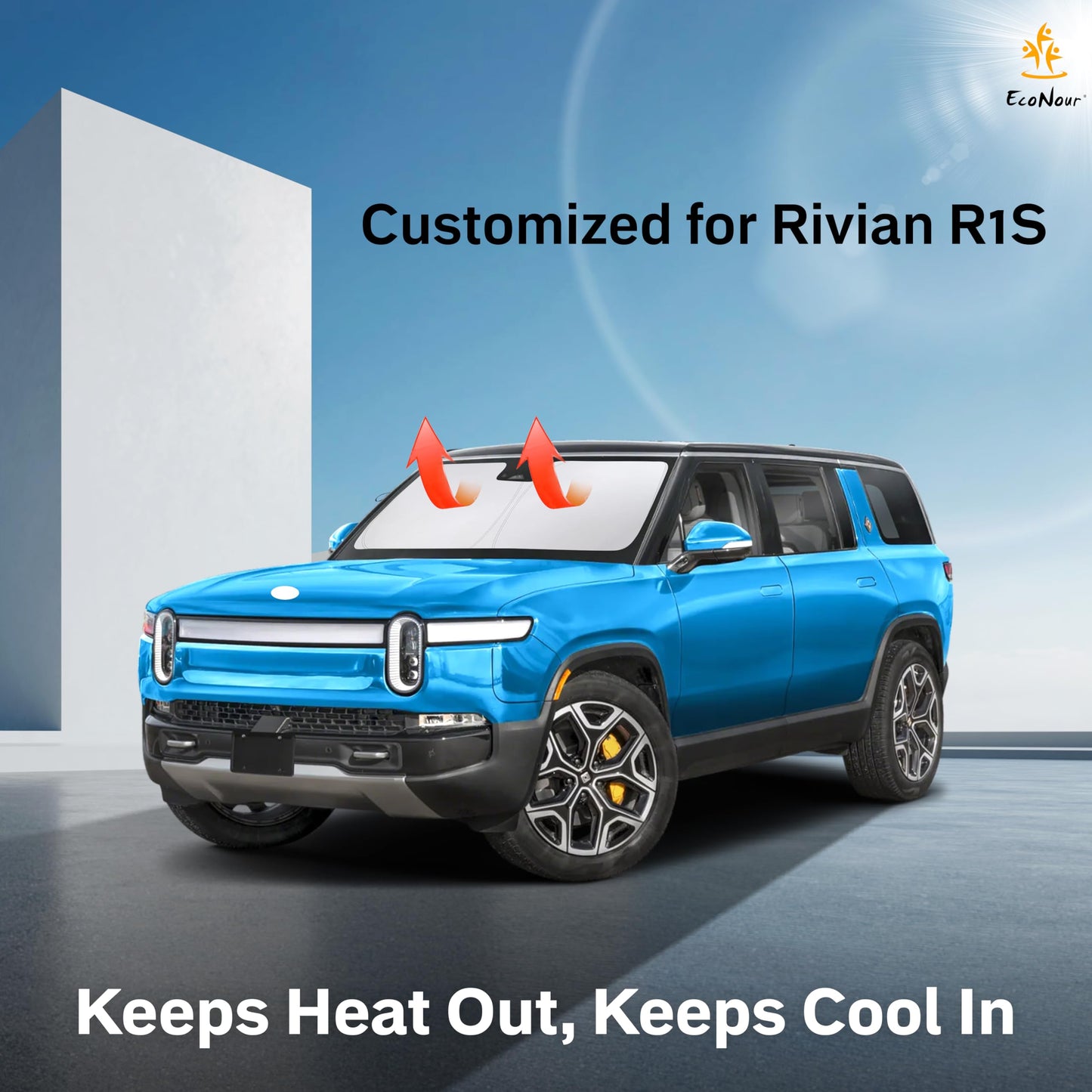Rivian R1S Windshield Sunshade (2022–2025) | EcoNour UV Protection