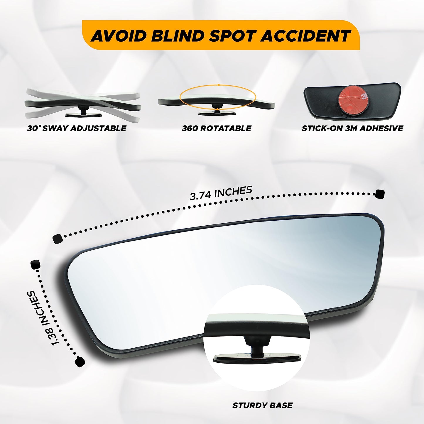 Blind Spot Car Mirror (2 Pack) | EcoNour Wide Angle & Rain Guard
