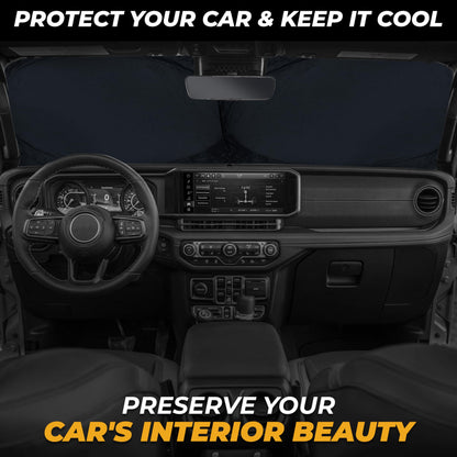 Jeep Windshield Sunshade X-Small (60"x21") | EcoNour UV Protection