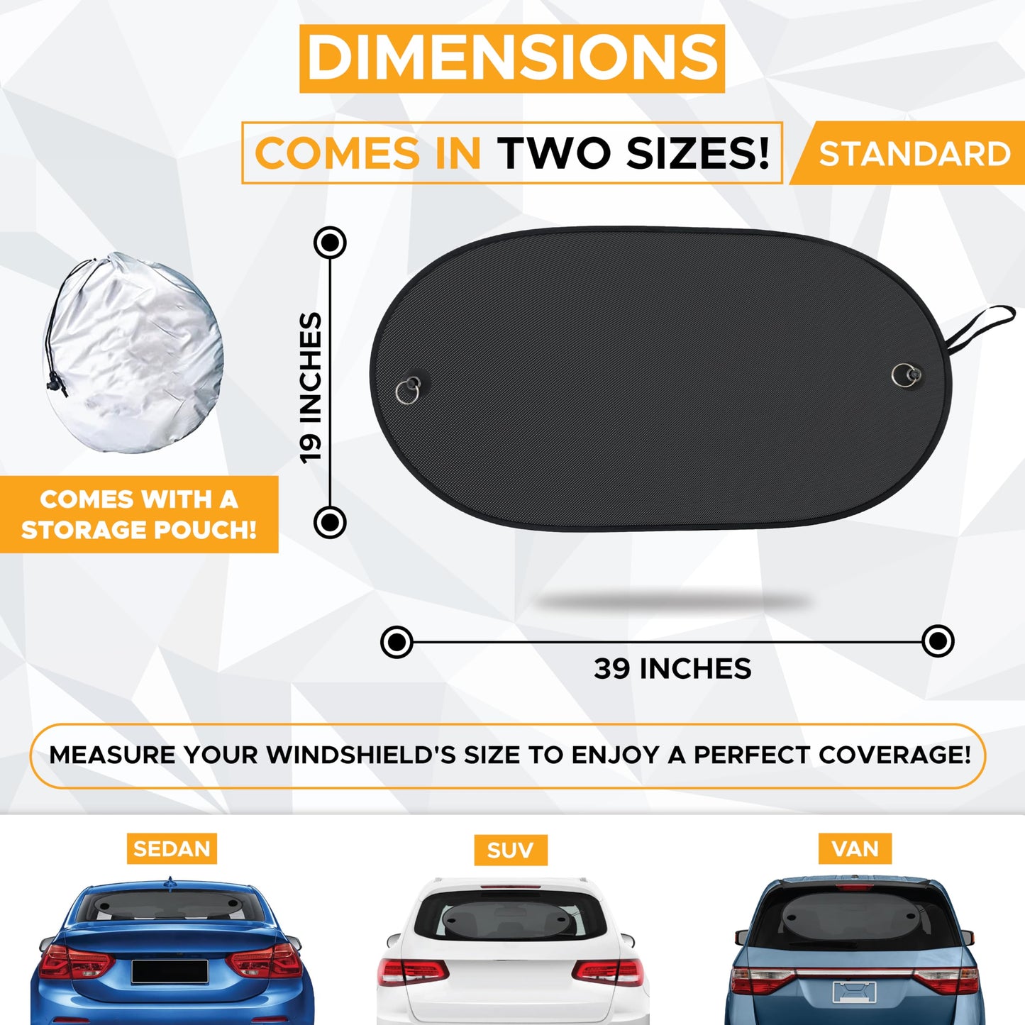 Back Window Sun Shade for Car (39"x19") Medium | EcoNour