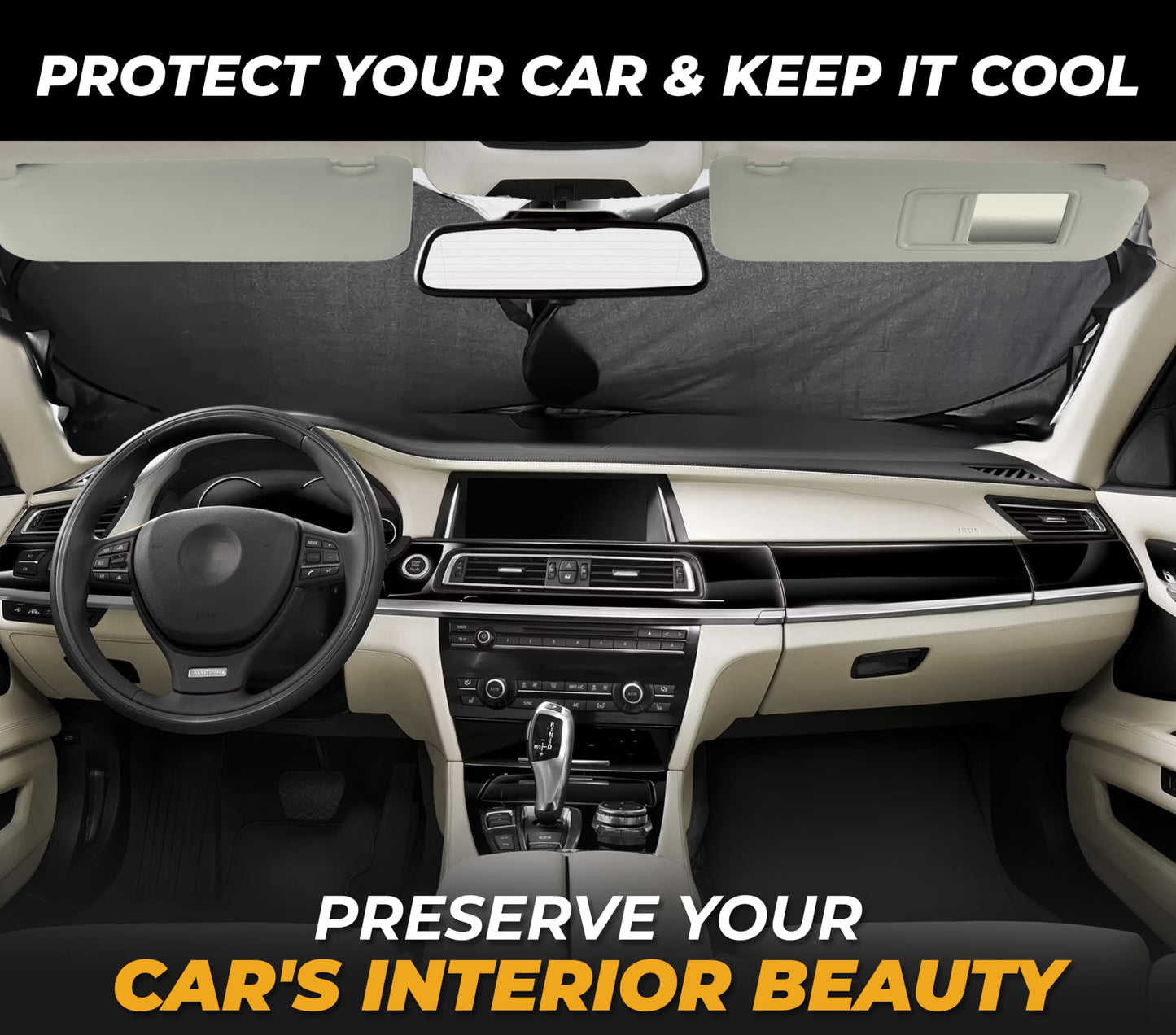 Car Windshield Sun Shade Universal Fit S (59"x29") | EcoNour 240T