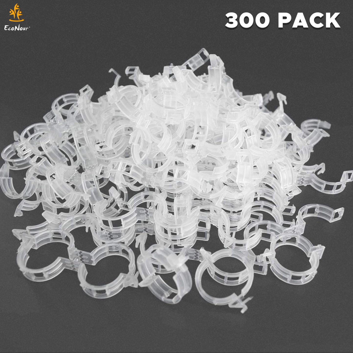Plant Support Clips – 300 Pcs for Garden | EcoNour Tomato Clips