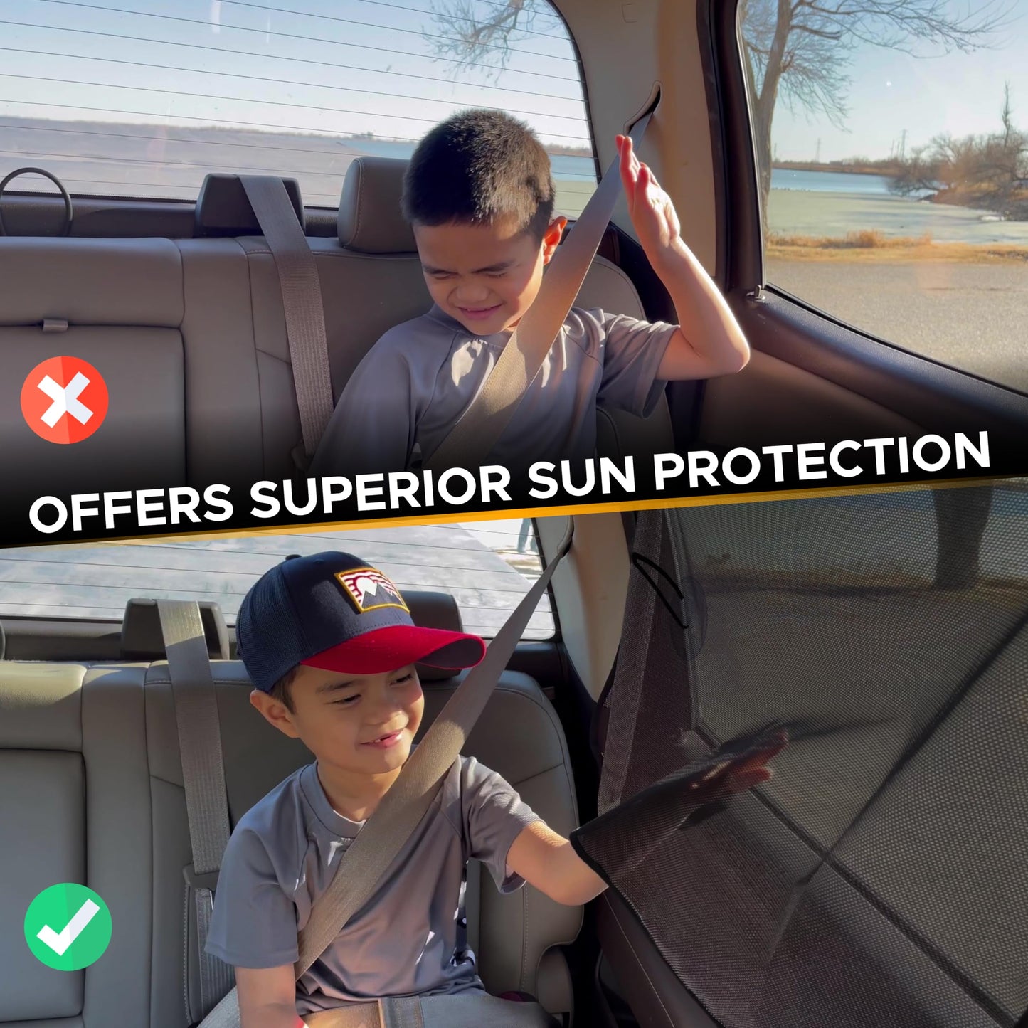 Magnetic Car Sun Shade for Baby (2 Pack) | EcoNour Side Window Shades