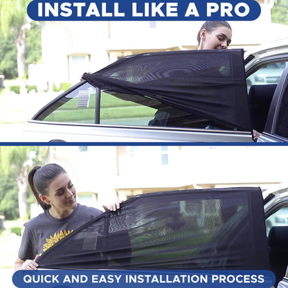 Car Side Window Sun Shade XL (40"x24") | EcoNour Window Screen 2-Pack