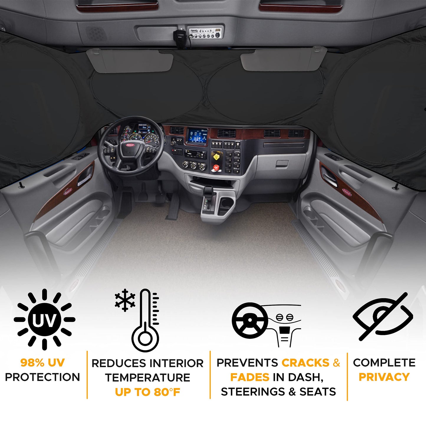 Semi Truck Sunshade – UV Protective for Windshield & Sides | EcoNour