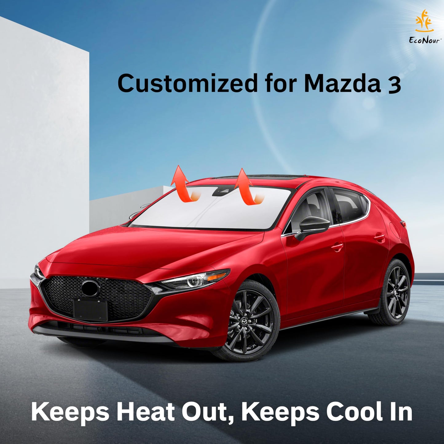 Mazda 3 Windshield Sun Shade (2019–2025) | EcoNour UV Protection
