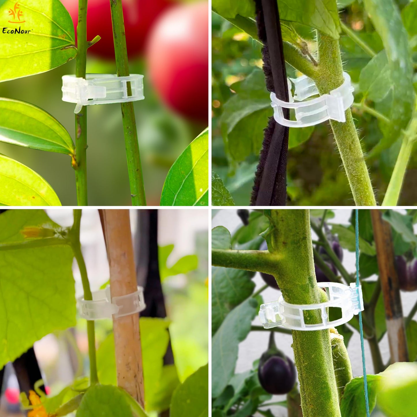 Plant Support Clips – 100 Pcs for Garden | EcoNour