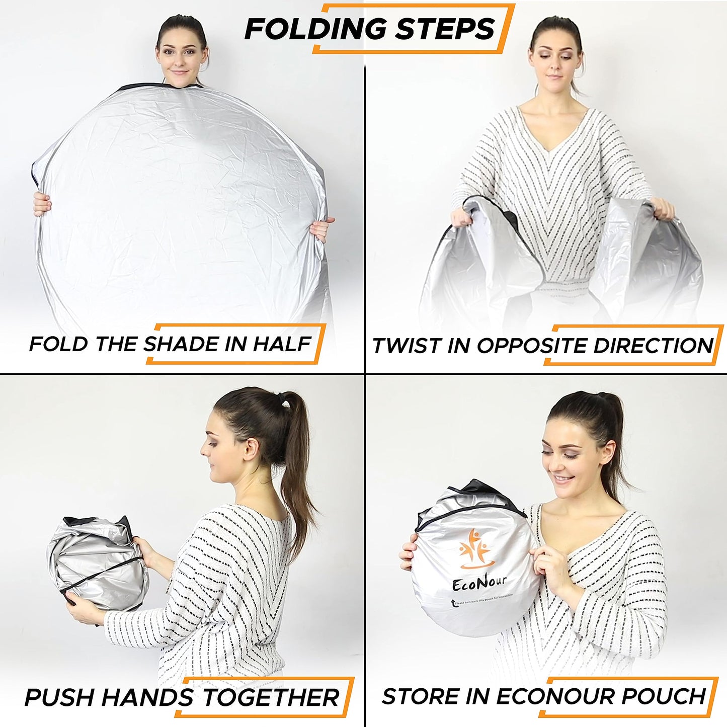 Foldable Sunshade for Car Windshield (75"x37") XXXX-Large | EcoNour