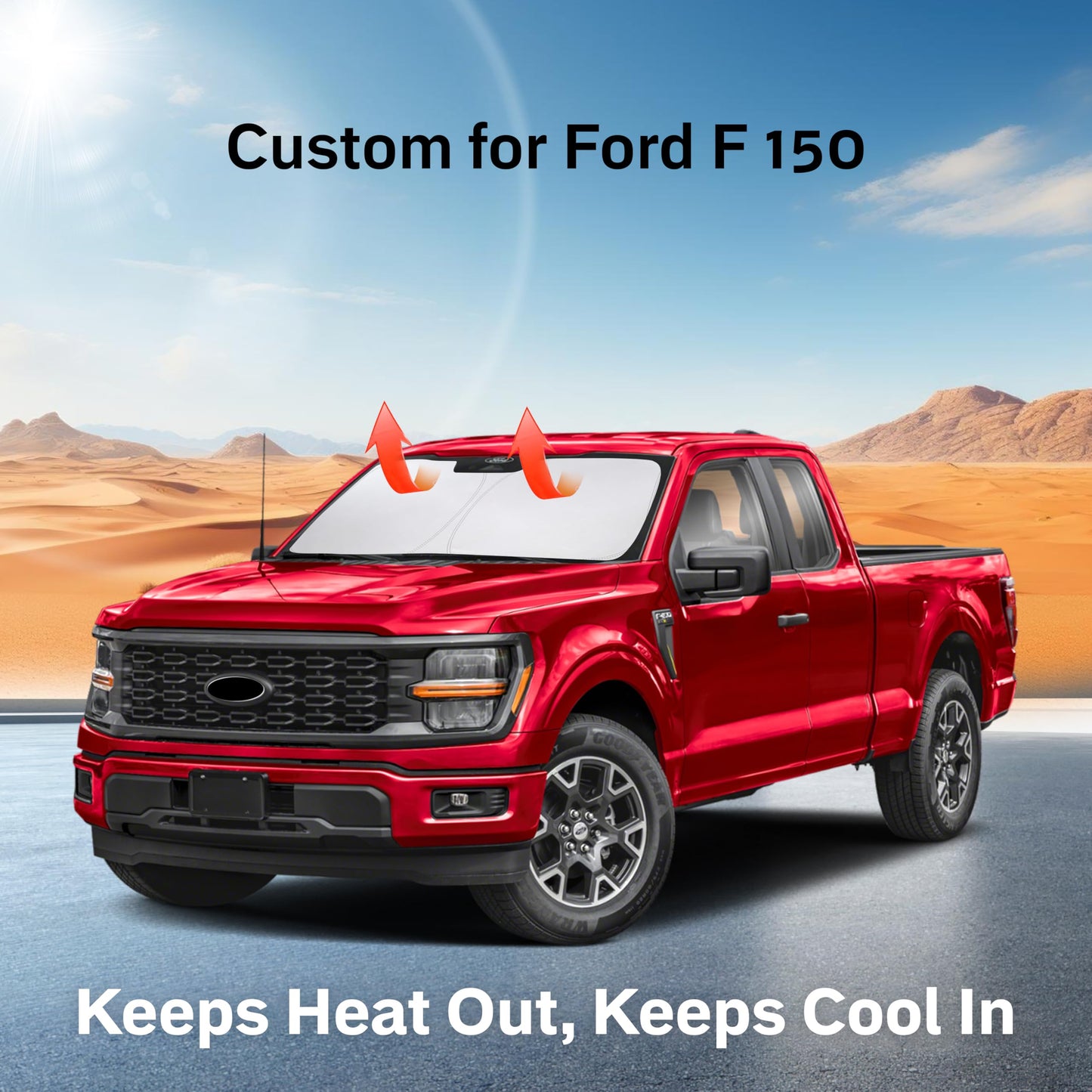 Ford F-150 windshield sun shade (2022–2025) | EcoNour UV Blocker
