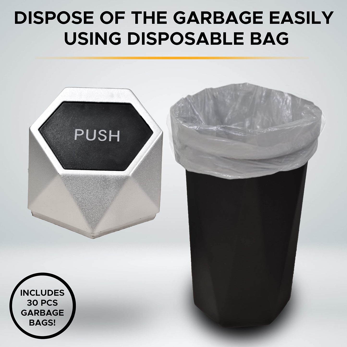 Mini Trash Can (2 Pack) Leakproof | EcoNour Small Car Trash Bin