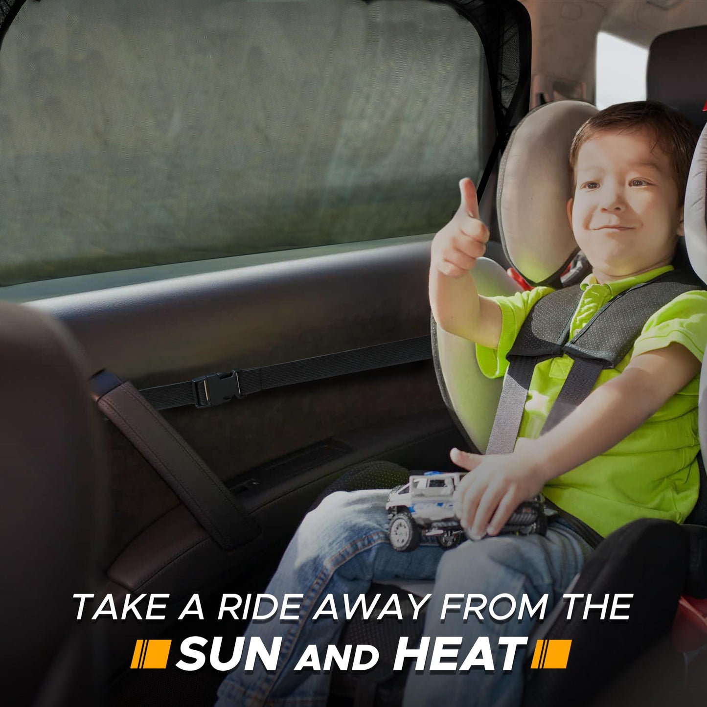 Car Window Sun Shades for MPV & Minivan Sliding Door | EcoNour 2 Pack