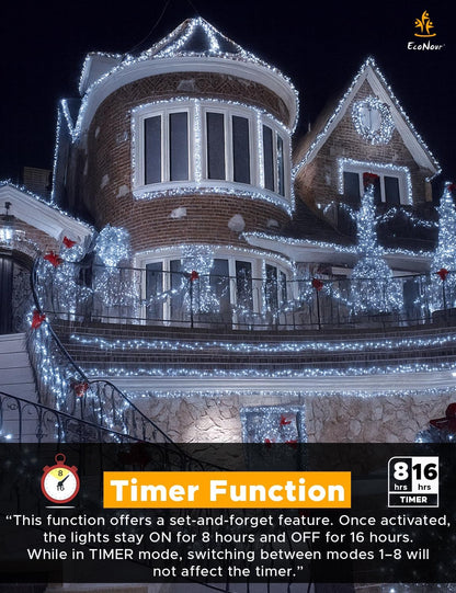 LED Christmas Lights – EcoNour 720 LED Cool White Cluster