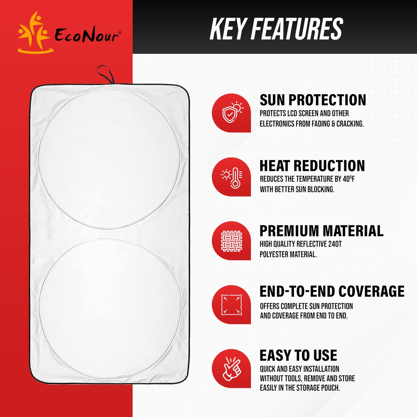 Tesla Windshield Sun Shade for Model 3/Y (2016–2025) | EcoNour