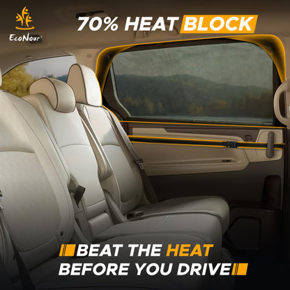 Car Window Sun Shades for MPV & Minivan Sliding Door | EcoNour 2 Pack