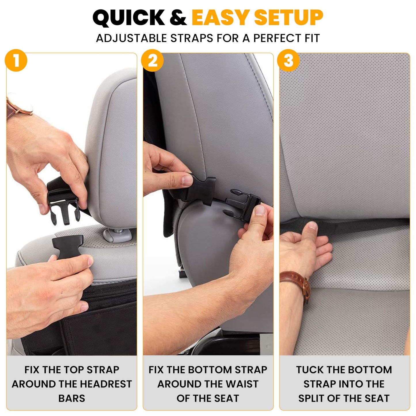 Back Seat Protector 2-Pack for Kids Feet with Organizer | EcoNour