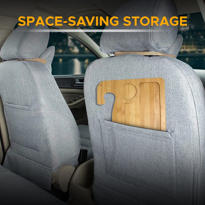 2 in 1 Car Steering Wheel Desk (Wooden) | EcoNour Lap & Bamboo Tray