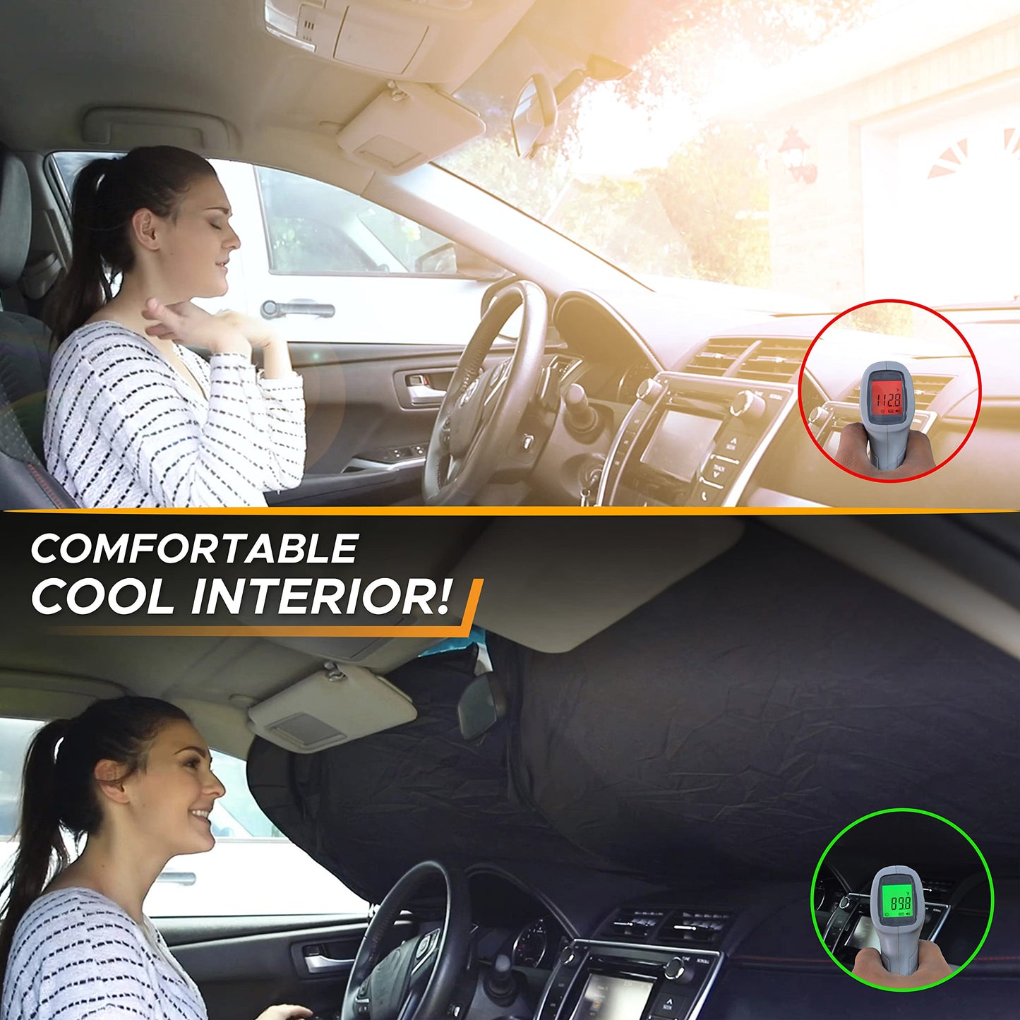 Camouflage American Flag Windshield Sun Shade (64"x33") | EcoNour