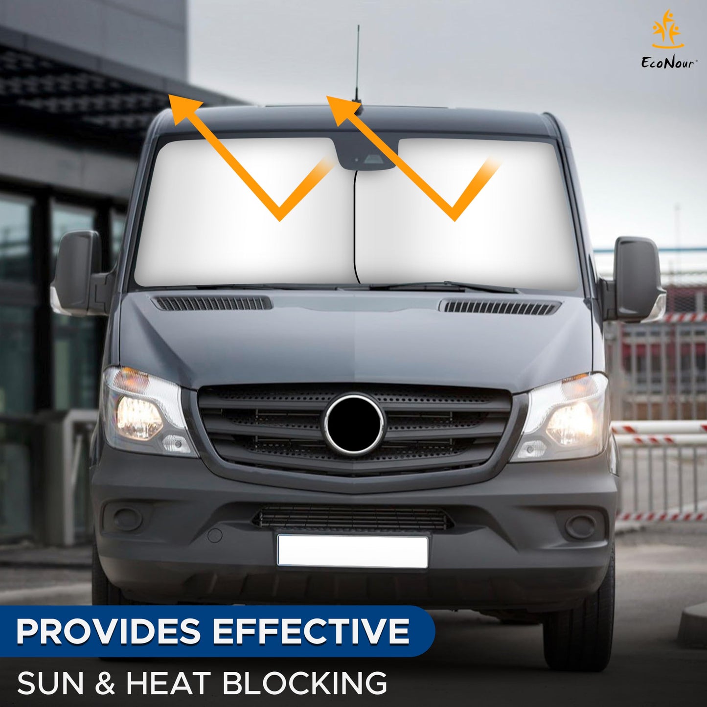 Truck Sun Shade for Windshield 2-Piece Large (32.5"x36") | EcoNour