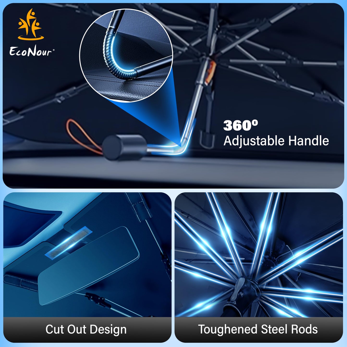 Car Windshield Sunshade Umbrella | EcoNour Foldable Sunshade cover