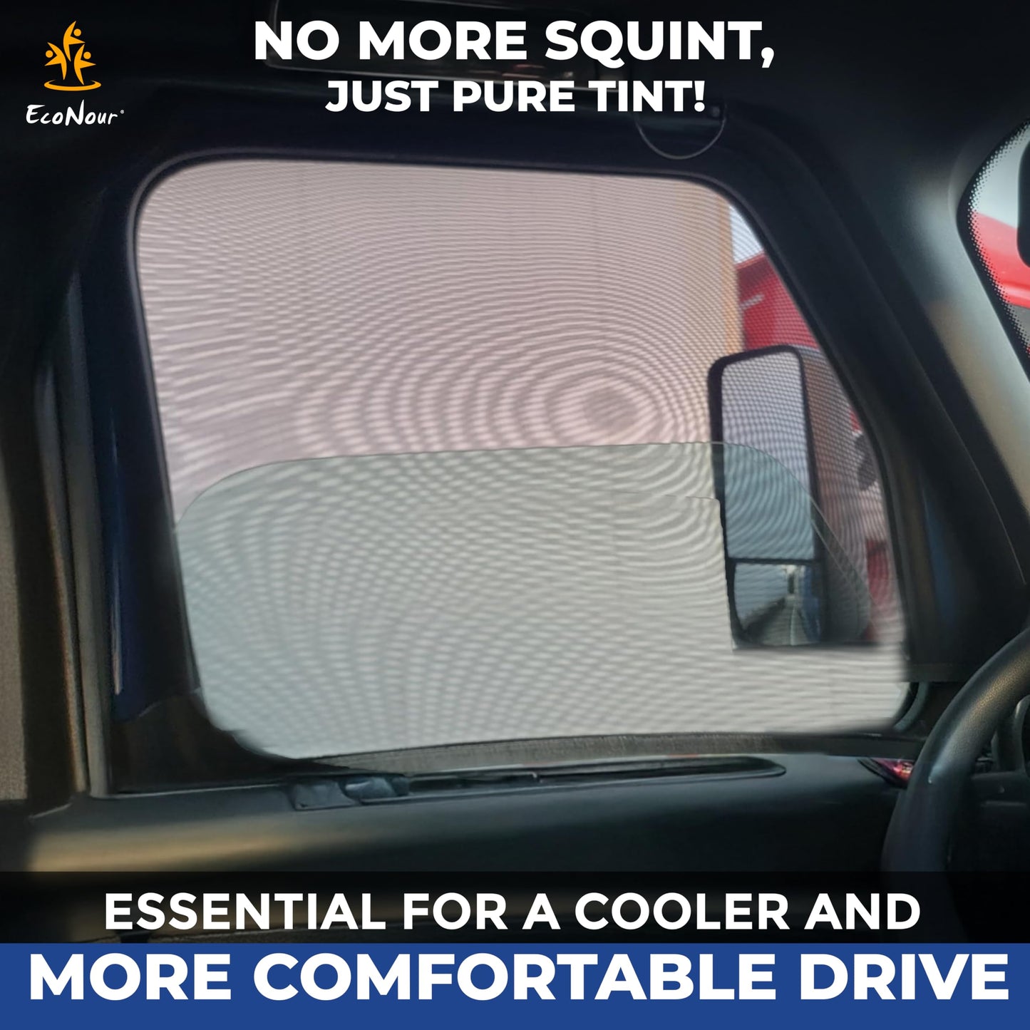 Truck Side Window Shade XXXL (2-Pack) | EcoNour Mesh Sunshade