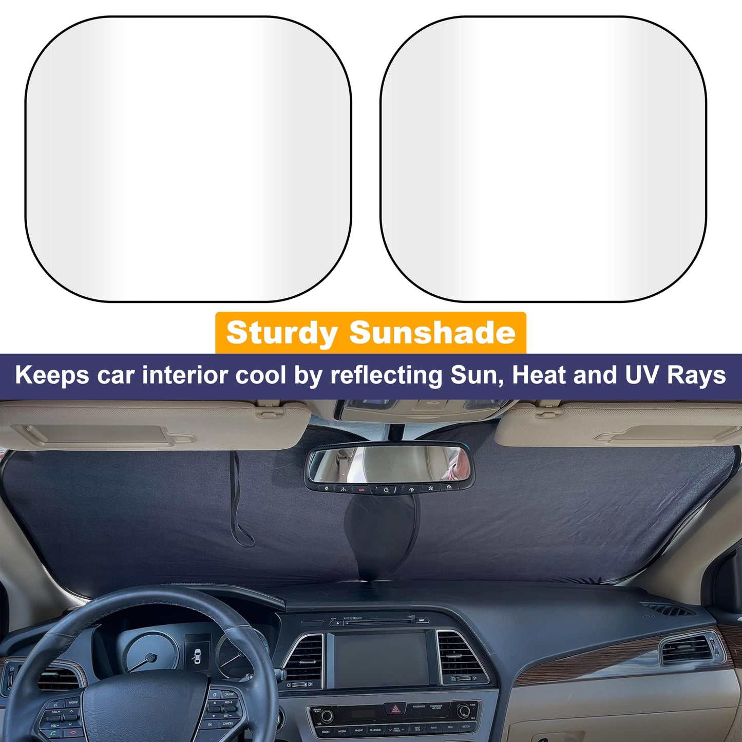 Car Windshield Sun Shade Foldable | Medium (28"x31") | EcoNour