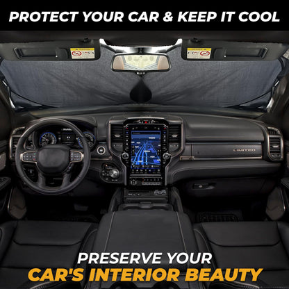 Truck Windshield Sun Shade X-Large (69"x35") | EcoNour 240T Sun Visor